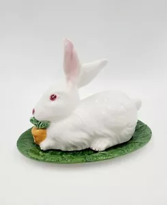 Vintage Sur La Table Majolica Italy Ceramic Rabbit Bunny Butter Dish - Picture 1 of 5