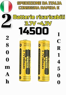 2x Batterie Ricaricabile 14500 2800 MAh 3.7V Li-ion Litio  • 9.90€