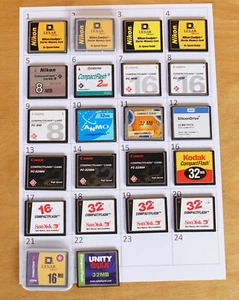 1x CF Card Compact Flash Memory 2MB, 8MB, 16MB 32 Sandisk Canon Nikon #2 - Photo 1 sur 6