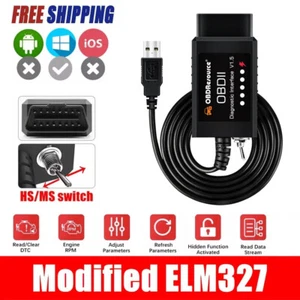 For Ford F150 OBD2 Code Reader ELM327 V1.5 USB Modified Scanner HS/MS CAN US - Picture 1 of 7