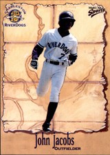 2001 Charleston River Dogs Multi-Ad #13 John Jacobs Rohnert Park California Card