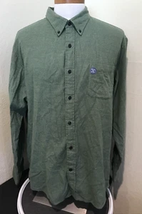 Land's End Mens Shirt XXL Green Flannel Button Up Long Sleeve Casual Lighthouse - Picture 1 of 9