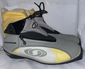 Botas de esquí de fondo Salomon para mujer talla 8,5 gris negro amarillo nórdico perfil SNS - Imagen 1 de 15