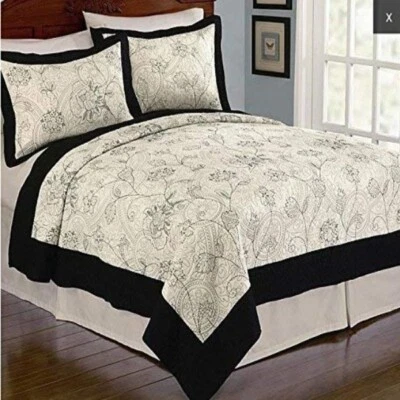 CANNON Camila Bordado Completo/Reina 90" x 92" Patrón Floral Edredón Solo NUEVO Foto 1 de 3