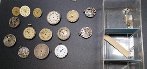 LOT o 11 Vintage Antique 20's 30's Art Deco Watch Movements Bulova Gotham Elbon - Picture 1 of 9