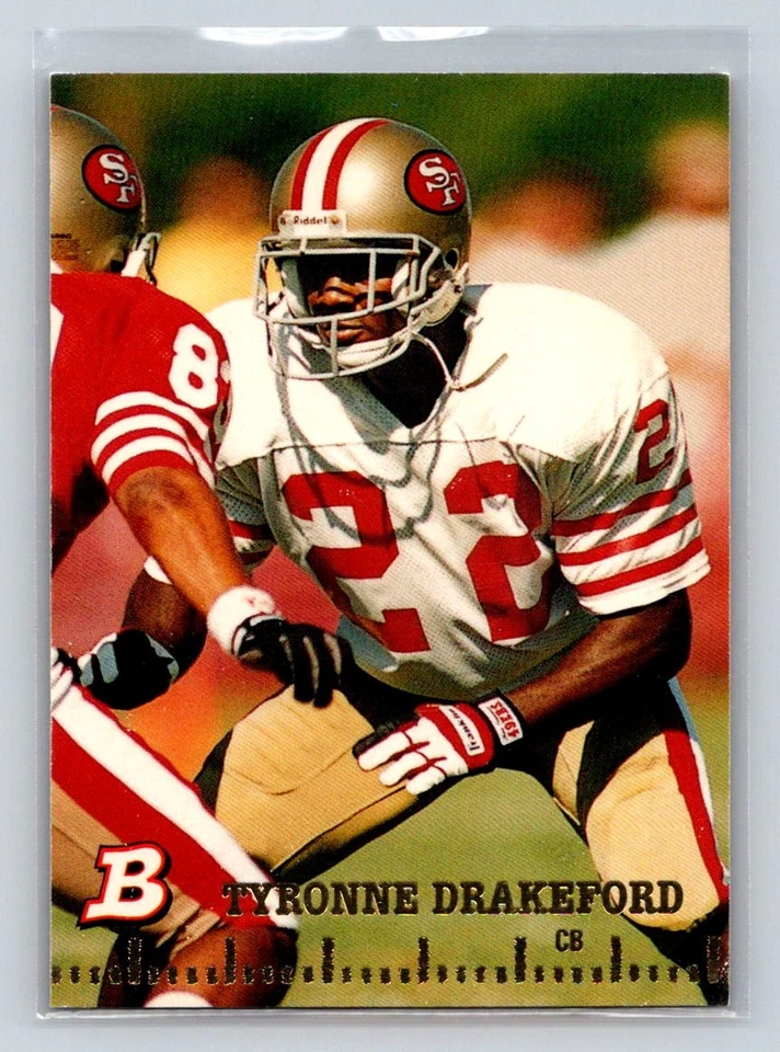 1994 Bowman #378 Tyronne Drakeford San Francisco 49ers Rookie - Image 1 of 2