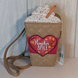 Betsey Johnson Pumpkin Spice Latte Crossbody Bag NWT - Picture 1 of 9