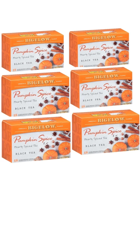 Bigelow Pumpkin Spice té negro 54 bolsas 6 cajas Foto 1 de 1