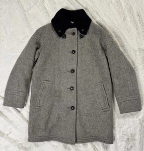 VTG Hudson Bay 100% Wool Coat Button Jacket 60/70s Womens Sz 12 Grey Rare 20x31 - Picture 1 of 13