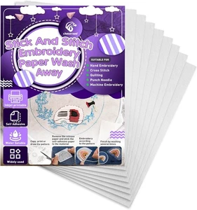 Water Soluble Stabilizer for Embroidery - 9PCS 8.5"x11" Stick and Stitch... - Picture 1 of 7