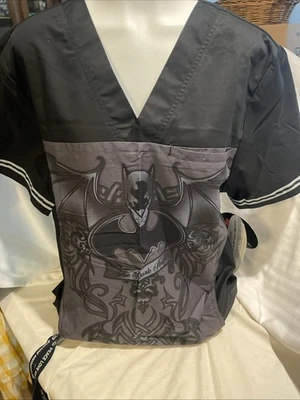 Dark Knight Scrub Top Unisex 3 Pocket Size Small - Image 1 of 4