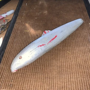 Señuelo de pesca con lanza vintage pez lechón plateado pesado - Imagen 1 de 6