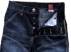 Jeans COSTELLO bleu foncé délavé pour HOMME garcon taille 35 pantalon boutons - Imagen 1 de 6