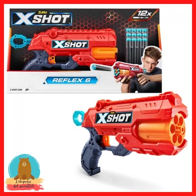 PISTOLA GIOCATTOLO DARDI colpi ZURU X-SHOT reflex a tamburo automatico NERF