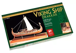 Amati 1406/01 Scatola di montaggio Drakkar Nave Vichinga 1:50 Viking Ship - Foto 1 di 4
