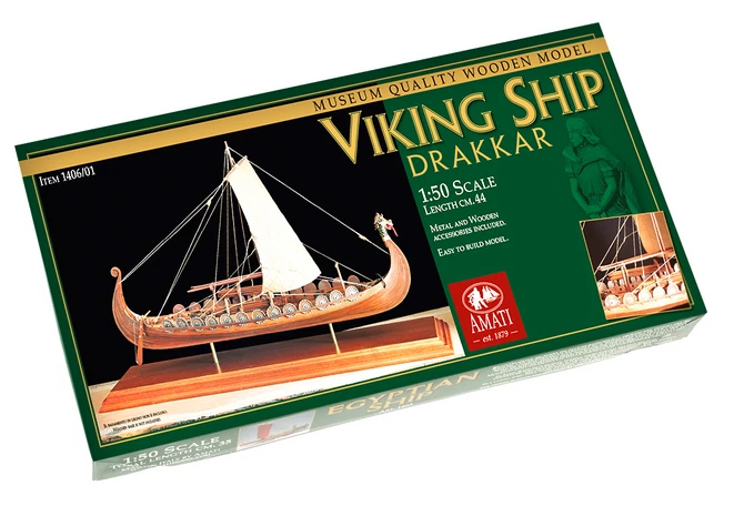 Amati 1406/01 Scatola di montaggio Drakkar Nave Vichinga 1:50 Viking Ship - Immagine 1 di 4