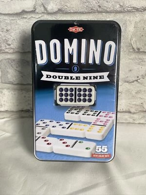 TACTIC Double Nine D9 Dominoes X 55 Tiles In Tin - Brand New & Sealed - Image 1 of 3