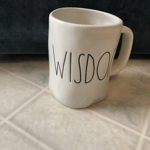 Tazza tazza caffè Rae Dunn WISDOM lettera grande ceramica stile fattoria artigiano coll - Foto 1 di 5
