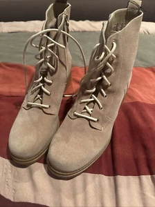 Genuine Cole Haan Women's 10 B Camea Lug Sole Combat Boots Waterproof Suede - Picture 1 of 6
