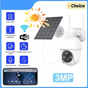IP Camera CCTV Wireless Security System Outdoor Solar Battery 3MP WIFI Home PTZ - Picture 1 of 15