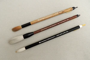 Chinese Calligraphy 3 brushes Northern Wolf Hair Yuming Connoisseur art brushes - Picture 1 of 14