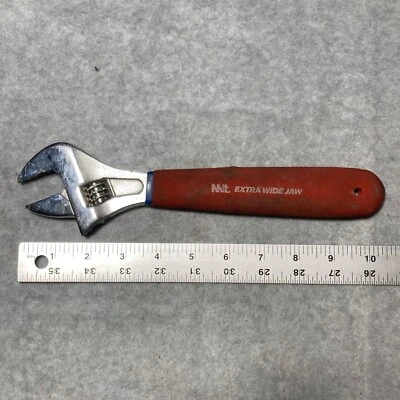 MIT Adjustable Wrench Extra Wide Jaw Capacity Solid Steel Rubber Handle - Image 1 of 4