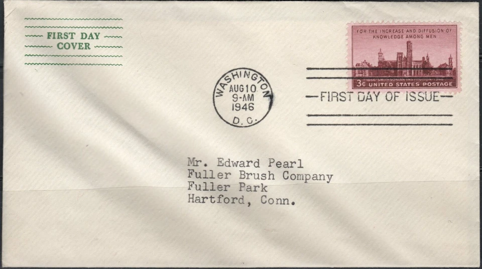 US Scott #943, "Smithsonian Institute", Addressed FDC - Image 1 of 1