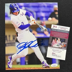 DYLAN CREWS SIGNED 8X10 PHOTO JSA COA LSU TIGERS HITTING - Picture 1 of 1