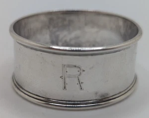 Antique English Sterling Silver Napkin Ring "R" initial engraving, dated 1893 - Picture 1 of 4
