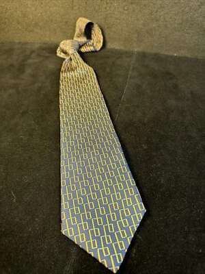 Tommy Hilfiger 蓝色几何男式领带 100% 真丝 58L x 3.75 领带 — 第 1/4 张图片