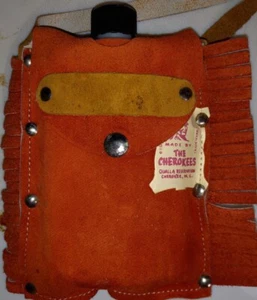 Vintage Kantinentasche hergestellt von The Cherokees Qualla Reservation N.C. Indianer - Bild 1 von 3