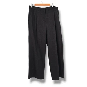 NEW Eileen Fisher Wide Leg Pleated Pants Charcoal Gray Career Casual L - Picture 1 of 11