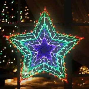 100 LED Multicolor Stern Silhouette Fenster Lichter 8 Modi für Weihnachtsdeko - Bild 1 von 7