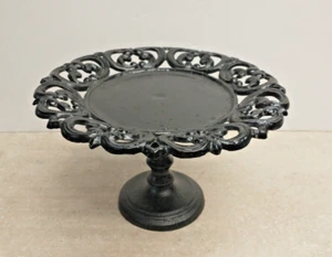 Vintage Cast Iron Cake Stand Heavy Ornate 6.5" Tall - Picture 1 of 17
