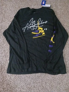 Men's Nike Los Angeles Lakers Jordan Long Sleeve T Shirt Size XL Black Purple - Picture 1 of 5
