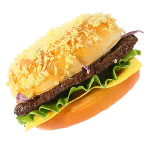 Figurine de hamburger réaliste en PU artificiel, fausse nourriture, modèle de - Zdjęcie 1 z 12
