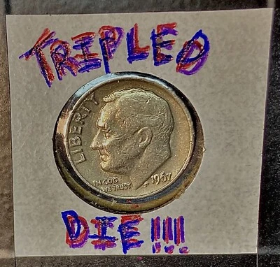 1967 Dime-Tripled Die Obverse & Reverse 🤩 3x Eye, 3x Ear, 3x Leaf & 3x Torch🔥 - Image 1 of 4