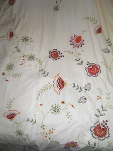 LINDEN STREET FULL/QUEEN WHITE EMBROIDERED DUVET COVER COTTON FOR JCP HOME - Picture 1 of 3