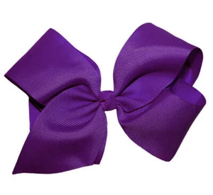 WD2U Girls Large 6" Grosgrain Knotted Boutique Hair Bow Alligator Clip - Picture 1 of 60