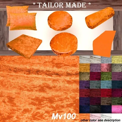 Mv100 Orange Crush Velvet Sofa Seat Patio Bench Box Cushion Bolster Cover/Runner - Image 1 of 4