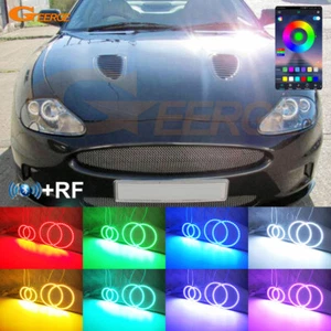 For Jaguar Xk 8 Xk8 Xkr X100 Multi Color RGB LED Angel Eyes Kit Bluetooth APP - Picture 1 of 17