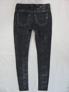 Pantalones ajustados Miss Me Cargo en terciopelo gris pitón cristales - talla 24 - nuevos sin etiquetas  - Imagen 1 de 9