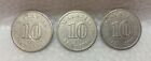 MALAYSIA  10sen coin x 3pcs  1967  Parliament Series #4