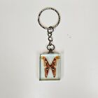 Cute Butterfly Keychain Key Ring Clear Cube 3D