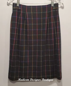 Worth Vintage Wool Skirt Check Pattern Size 8 - Picture 1 of 6