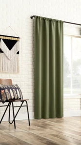Blackout Curtain Panel Olive Green 40" x 84" Back Tab Lightweight - Picture 1 of 6