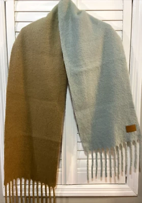 NUEVO Bufanda Vince Dos Tonos Azul y Beige - Bebé Lana Alpaca Seda - $225 Foto 1 de 4