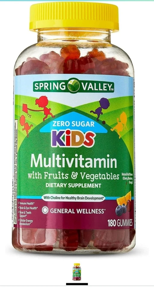 3 Spring Valley Kids Melatonin 1 MG 60 Vegetarian Gummies Each 2q