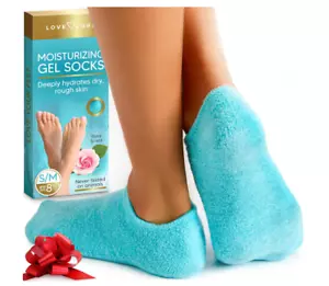 Moisturizing Socks - Foot Care Gel Silicone Aloe Spa Socks Up to Size 8.5 Inf... - Picture 1 of 6