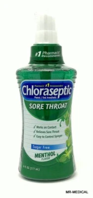 Paquete de 4 spray cloraséptico para dolor de garganta mentol de 6 OZ cada uno Foto 1 de 2